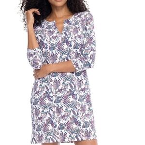 Coolibar Oceanside Tunic Swim Cover-Up UPF 50+Coastal Mini Dress 3/4 Sleeves XL